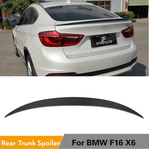 For BMW X6 F16 xDrive Series SUV Base and M Sport 2015 - 2017 Carbon Fiber Rear Spoiler Trunk Boot Wings Car Styling