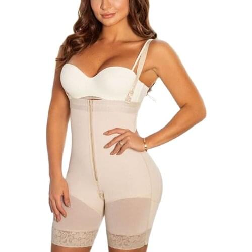 Womens High Compression Shapewear For Daily Use Mid Thigh Lingeriet With Zipper Reductive Lace Sexy Bodysuit Faja