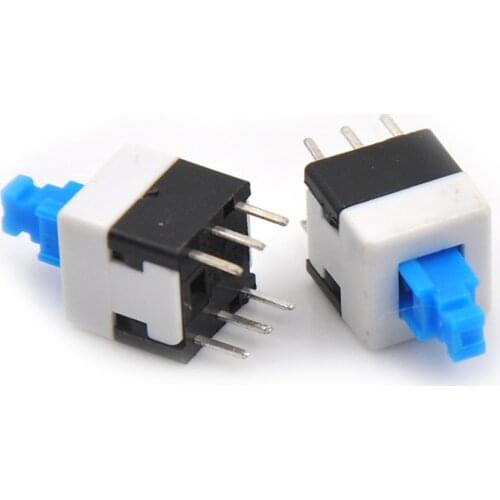 10PCS NEW 8 * 8 Latching Switch Double Row Self-locking 6 Pin Button Switch