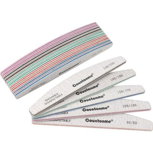 3/5/10Pcs Professional Sandpaper Nail Files Double Sided Buffer 100/180/240 Lime Grinding Sanding Block Pedicure Manicure Tools