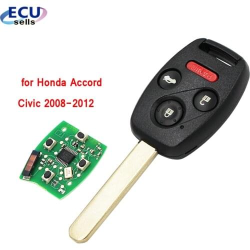 4 Buttons Remote Key Fob 3+1 Buttons 313.8Mhz With ID46 Chip for Honda Accord Civic 2008-2012