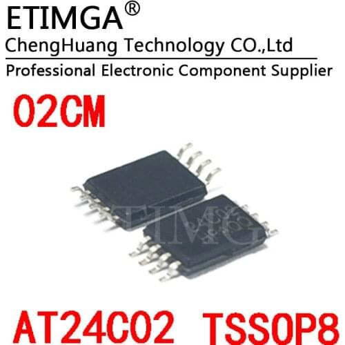 5PCS/LOT AT24C02-10TU-2.7 AT24C02 24C02 02CM TSSOP8 Ultra-thin feet