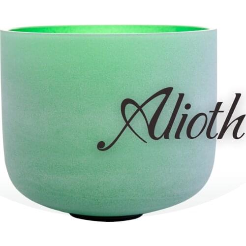 9 Inch Green Color F Note Crystal Singing Bowl for Heart Chakra Balancing/Yoga/Meditation/Sound Therapy