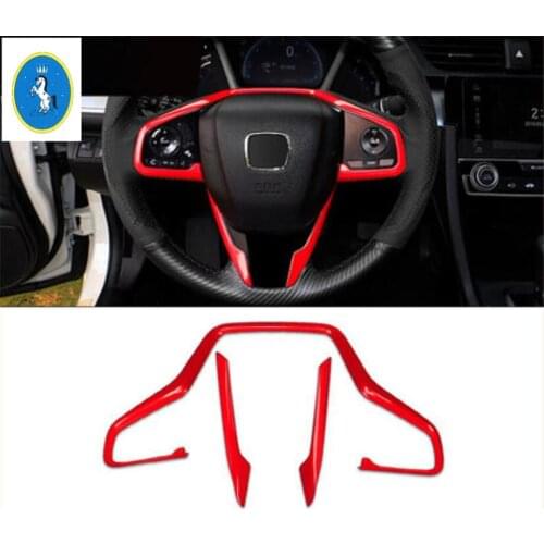 Yimaautotrims Auto Accessory Steering Wheel Strip Cover Trim Fit For Honda CRV CR-V 2016 - 2020 ABS Matte / Carbon Fiber Look