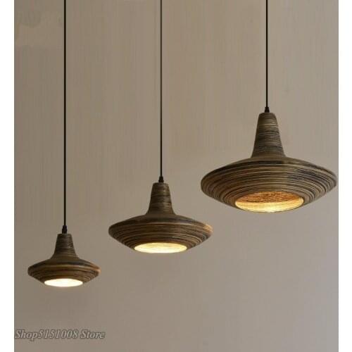 Bamboo Weaving Seashell LED Pendant Lights Southeast Asian dining room Parlor kitchen Hanging lamp Coffee country Decor fixtures