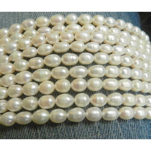8-9MM White Natural Freshwater Pearl Jewelry Making Beads Strand 15"