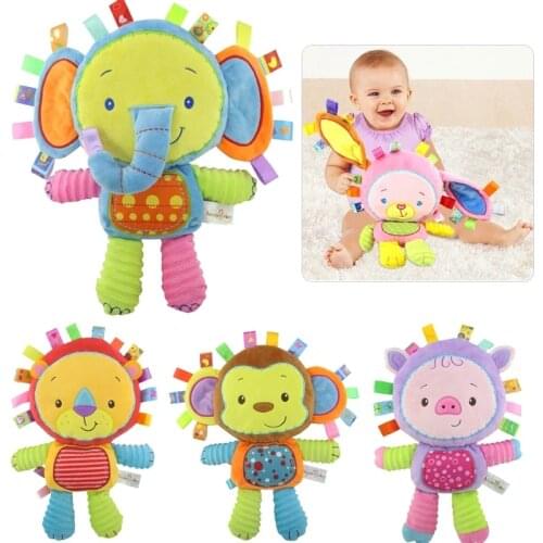 8 Styles Baby Toys Rattles Pacify Doll Plush Baby Rattles Toys Animal Hand Bells Newbron Animal elephant/monkey/lion/rabbit