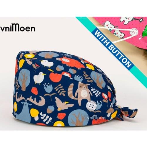 Womens nursing cap Unisex Cotton Pet Veterinary Beauty Salon Hat scrub caps for men and women Laboratory Work Hat Therapist hat