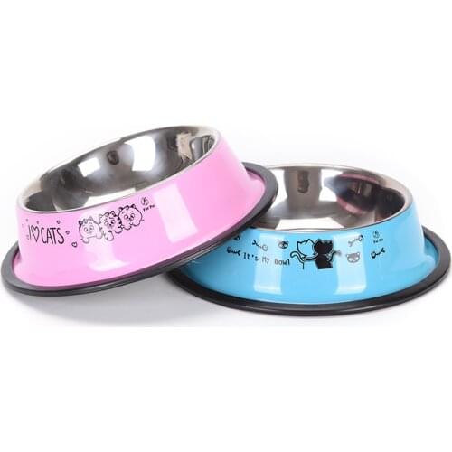 Pet Cat Bowl Stainless Steel Safeguard Neck Dog Cat Feeder Pet Food Water Feeding Bowl For Puppy Cat Supplies
