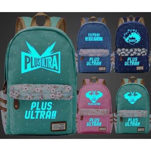 FL3001 Luminous My Hero Academia Deku Children Schoolbag Girls School bag Women Bagpack Teenagers Canvas Lady Femme Backpack