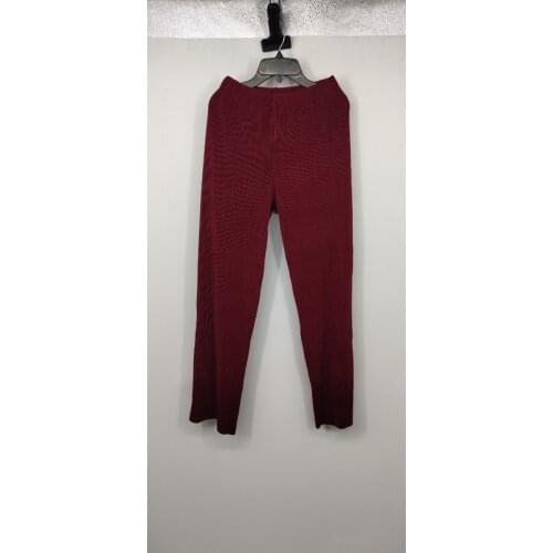 Getspring Women Pants Elastic Waist Pleated Lady Trousers High Waisted Straight Casual Long Red Trousers Spring And Autumn 2021