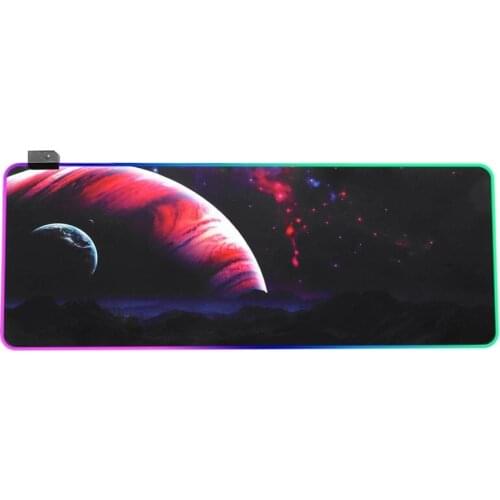 USB LED Gaming Mouse Pad RGB Glowing Single Side Desk Keyboard Mat Rubber Antiskid Computer Laptop Mat