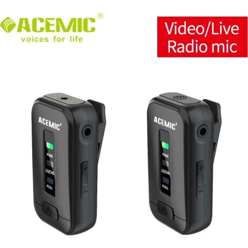 ACEMIC VLOG100 (V1) Mini DSLR/Camera Wireless Microphone System For DSLR/Mobile Interview/VLOG Recording/Video Shooting
