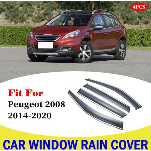 For Peugeot 2008 2014-2020 Car Window Visor Wind Deflector Rain Sun Visor Shield Cover Awnings Cover Car Accessories