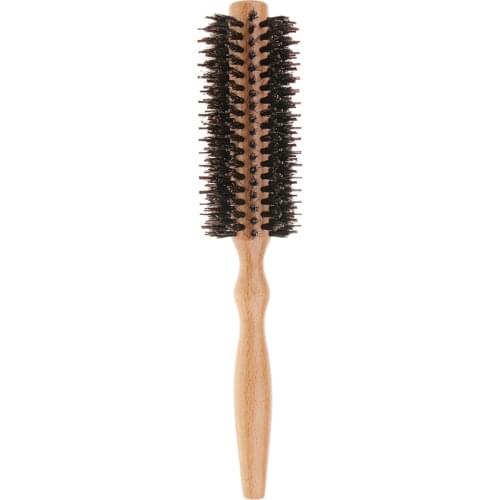 Round Hair Brush Hairbrush Salon Styling Tool Curling Wood Bristle Brush