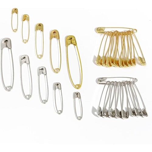 50 pcs Brass Brooch Fashion Jewelry Findings DIY Brooch Making with Iron Pin Kilt Needles Silver Clothes Tag Accessories
