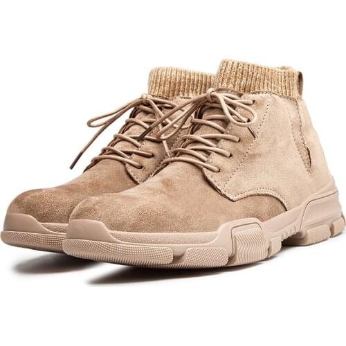 Mens Boots Autumn Winter Warm Shoes Men Casual Shoes High Tops Snow sports shoes Round Toe Boots Comfortable Safety Work Boot