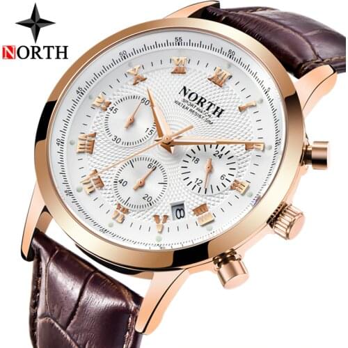NORTH Men Watches Top Luxury Brand Watch For Men Military Sport Waterproof Quartz Clock Classic Men Wristwatch Relogio Masculino