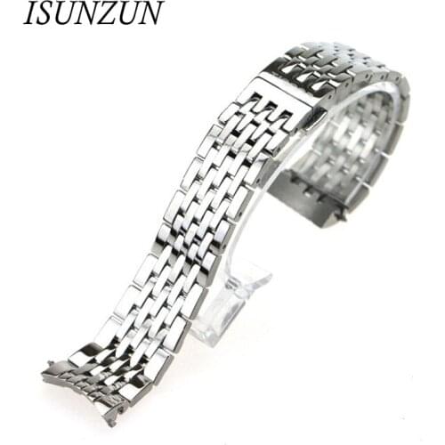 ISUNZUN Mens For T41 Locke T461 PRC200 1853 Watch Strap Watches Accessories Butterfly Buckle Watch Band Watchbands