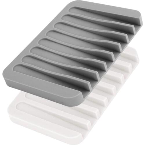 Soft Silicone Soap Dish Holder Anti-skidding Home Improvement Flexible Bathroom Fixtures Soapbox Soap Dishes Plate Holder