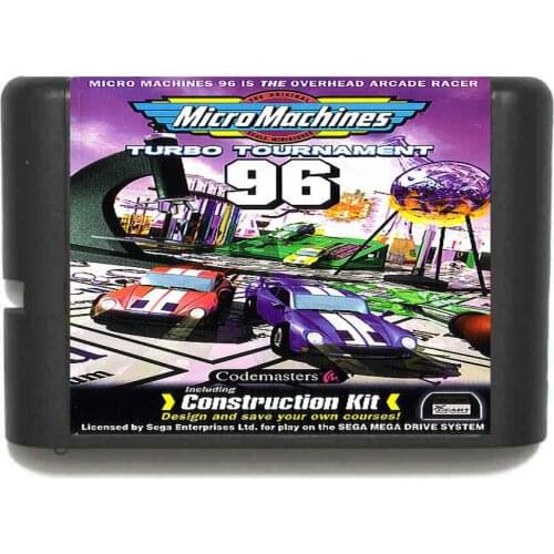 New Arrival Micro Machines Turbo Tournament '96 16 bit MD Game Card For Sega Mega Drive For Genesis