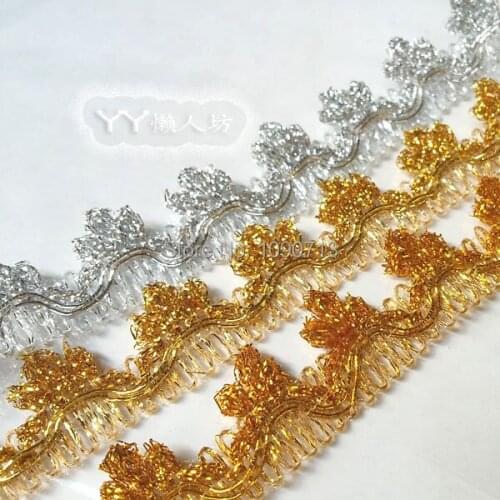 Whole Sale 20Meters18mm Width Gold Crown Lace Trim DIY Hair Accessory Decoration Handmade Material Lace Applique Sewing Trims