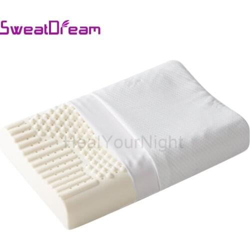 Pure Natural Latex Pillow Sri Lanka with Pillowcase Particles Massage Pillow Antibacterial Anti-mite Slow Rebound Comfort Pillow