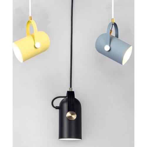 Nordic Pendant Lights Minimalism Broplight Iron/Angle Adjustable E27 Small Clothing Store/Restaurant/Bar Hanging Lamp