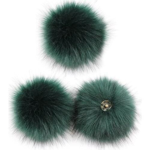 3Pcs 10cm DIY Colorful Furry Pom Pom Ball with Press Button for Hat Shoes Scarf X5XA