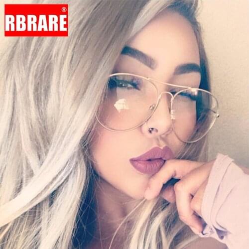 RBRARE Classic Metal Glasses Frame Women Eyewear Alloy Round Frame Glasses Retro Metal Clear Lens Eyeglasses Frame Women Gafas