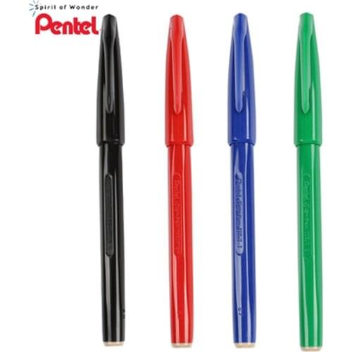 Pentel Sign Pen S520 2.0mm For Graphics Writing Black/Blue/Green/Red Fiber Pen School & Office Supplies 12 Pieces