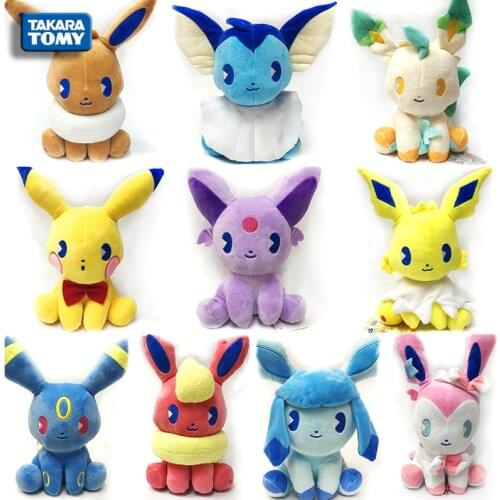 TAKARA TOMY Pokemon Pikachu Squirrel Glaceon Umbreon cute plush toy Princess favorite