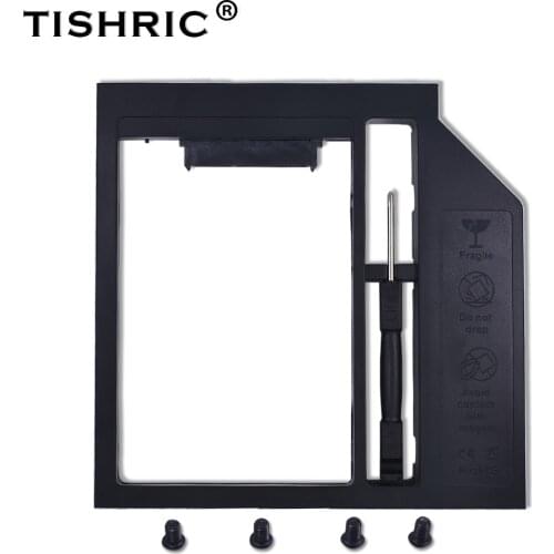 TISHRIC Universal 2nd 2.5 HDD HD SSD Enclosure SATA 3.0 Caddy 12.7mm External Hard Disk Drive Box Case Adapter DVD ROM Optibay