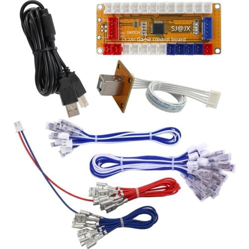 SJ@JX Arcade Game USB Encoder Zero Delay Gamepad LED Button Joystick Controller for Nintendo Switch PC PS3 Raspberry Pi 2201P