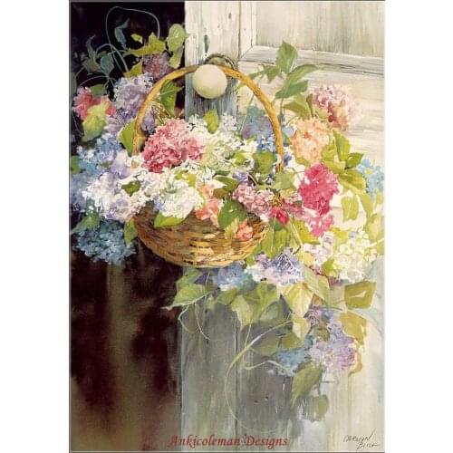 Needlework for Embroidery DIY French DMC High Quality - Counted Cross Stitch Kits 14 ct Oil painting - Door Flowers
