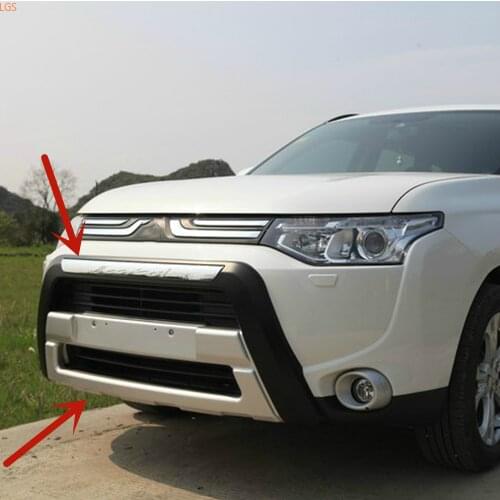For Mitsubishi Outlander 2013-2015 High-quality ABS Engineering Plastics Front and rear bumpers Scratch protection Car styling
