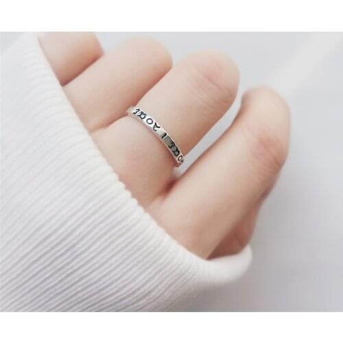 High Quality Punk Greece letters Sanskrit vintage adjustable rings Tibetan sliver anillos de boda women jewelry boho JZ742