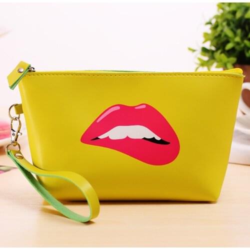 Aosbos Women PU Leather Prints Cosmetic Organizer Bag Lady Cute Waterproof Makeup Bags Travel Ladies Pouch Storage Cosmetic Bag
