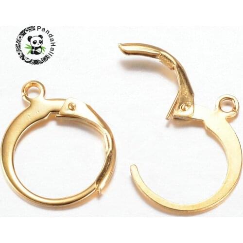 304 Stainless Steel Hoop Earrings Lever back Earring Findings Accessories for Woman Golden 14.5x12mm Hole: 1mm; Pin: 0.8x1mm