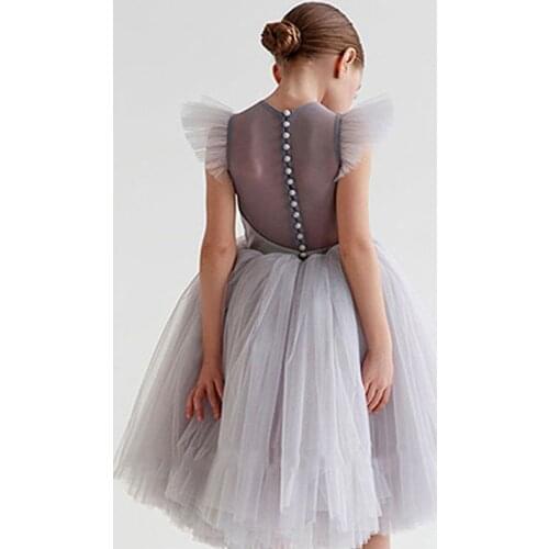 1-13Y New Flower Girl Dresses Strapless Knee Length Ball Gown for Birthday Party Wedding Dress Girls Sequined Dress CL190