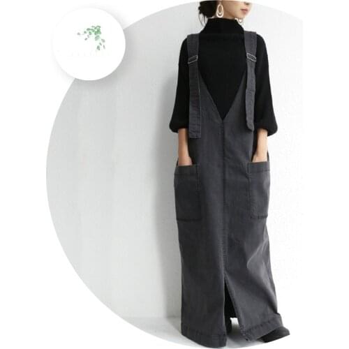 Female new spring strap dress slim long dress wild open placket loose long dress