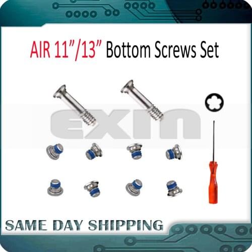 10Pcs/Set New A1369 A1370 A1466 A1465 Lower Bottom Screws Set + Screwdriver Tool Kit for Macbook Air 11" 13" 2010-2015 Years
