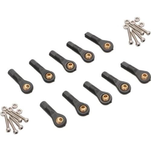 10pcs M2 M3 Plastic Ball Joint Connecting Rod 2mm 3mm Head Buckle Pushrod End Steering Connector with Screws for RC Hobby Models