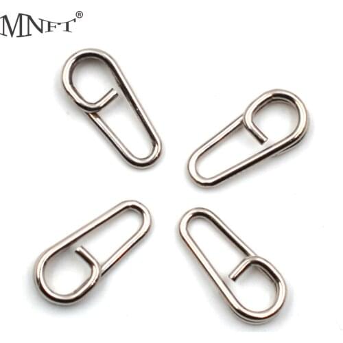MNFT 50Pcs 16mm 21mm Steel Split Fishing Swivel Bent Head Oval Split Tackle Connector