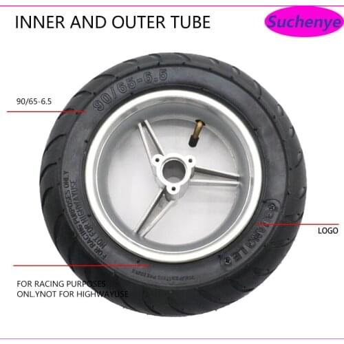 90/65-6.5 Tubeless Wheel Tyre 11 Inch Vacuum Tire with Alloy Hub/rim for Electric Scooter Accessories