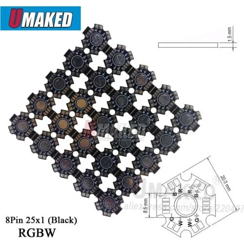 20mm HeatSink Aluminum Base Plate PCB Board Substrate 8pins for 1W 3W 5W Led RGBW, led pcb board