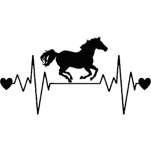 WaveHands 20cm Horse Running Heartbeat Lifeline Car Sticker Animal Car Styling Decals 3D Vinyl Decal Decor Accessories Stickers