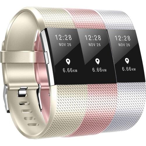 Baaletc Smartwatch Strap Bands For Fitbit Charge 2 Rose Rold / Silver Band For Fitbit Charge2 Smartwatch Bracelet Accessories