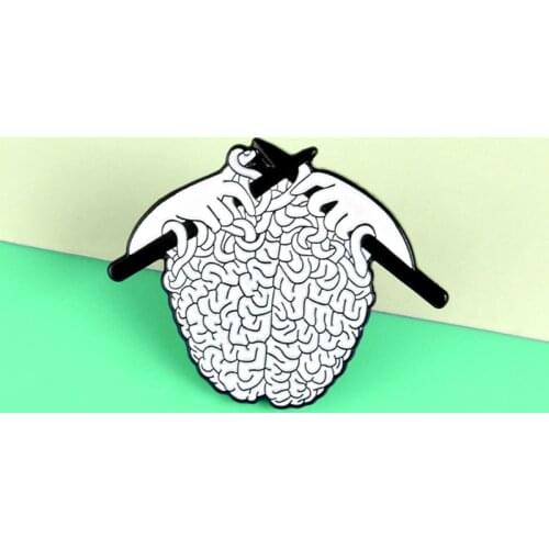Brooch ins tide Personality cute brain cartoon creative accessories medal wild bag decorative pin badge