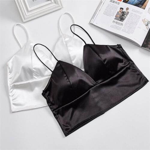 Sleeping Brassiere Push Up Bras Sexy Lingerie Top Wireless Bra Top Sexy Women Sexy Strap Silk Smooth Plunge Bralette